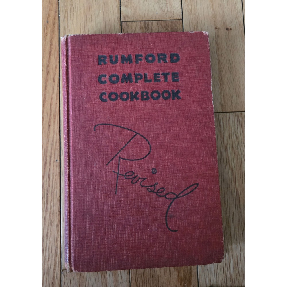 Vintage Rumford Complete Cookbook Red‎ HC w/ Handwritten Recipes vintage retro